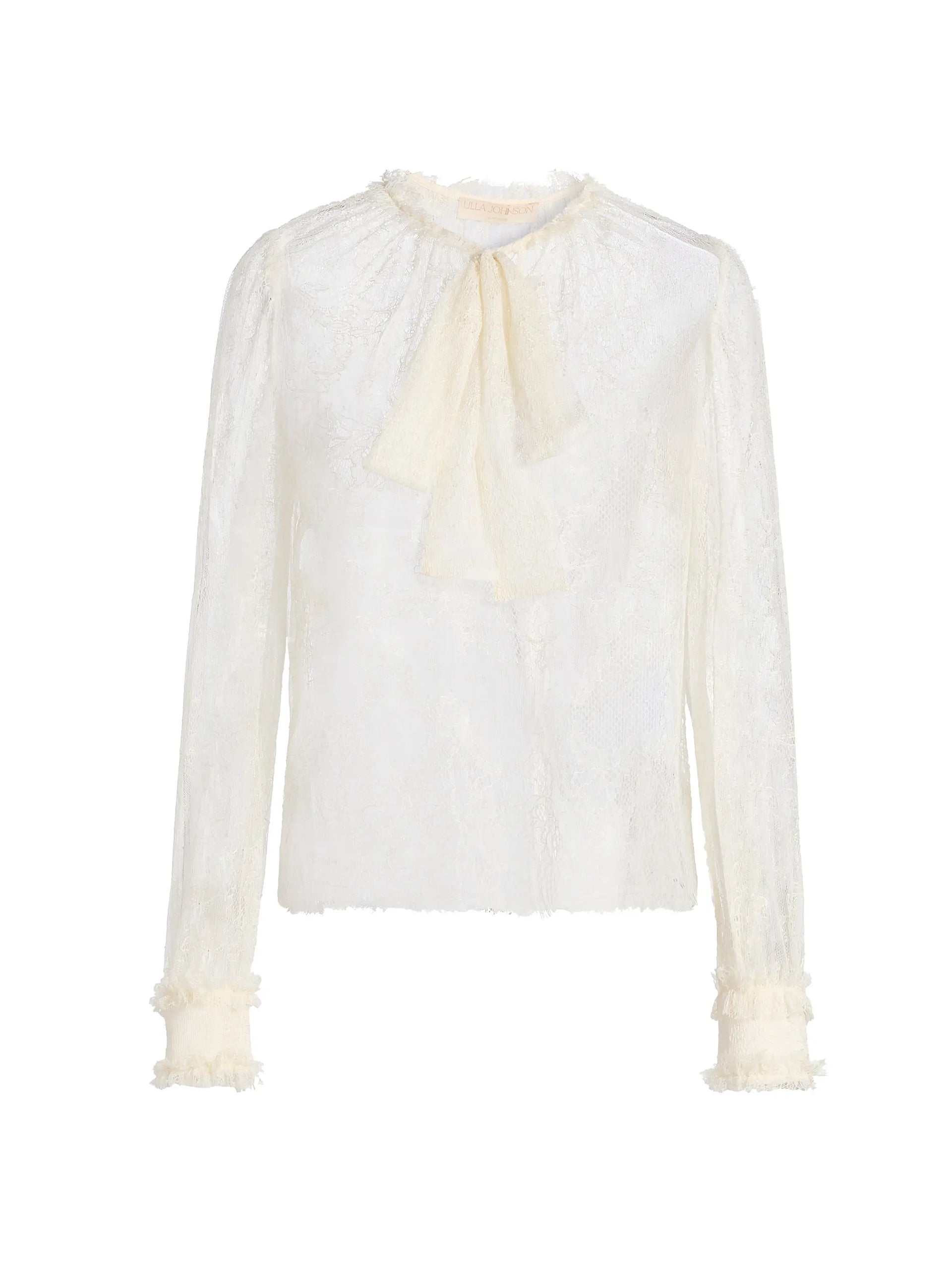 Iliana Necktie Long Sleeve Blouse - Pearl