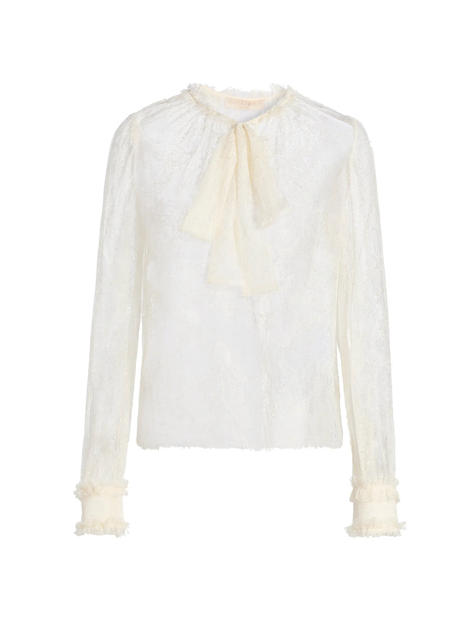 Iliana Necktie Long Sleeve Blouse - Pearl
