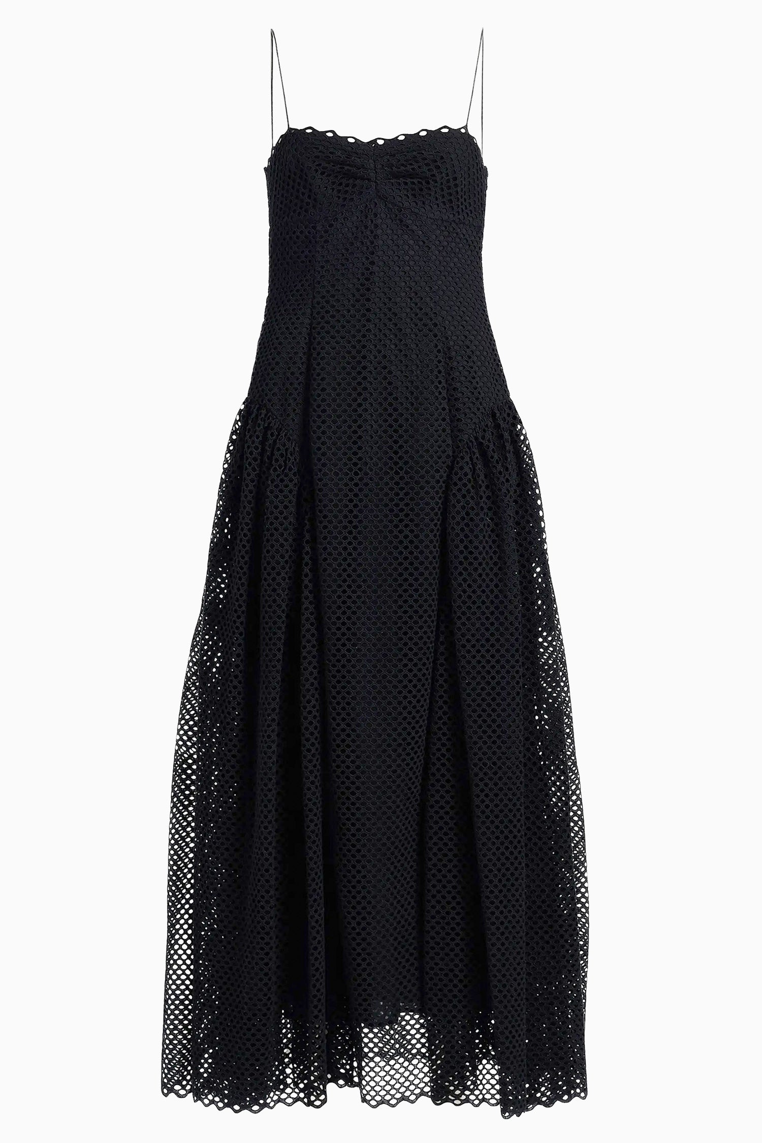 Isotta Eyelet Cotton Dress - Noir