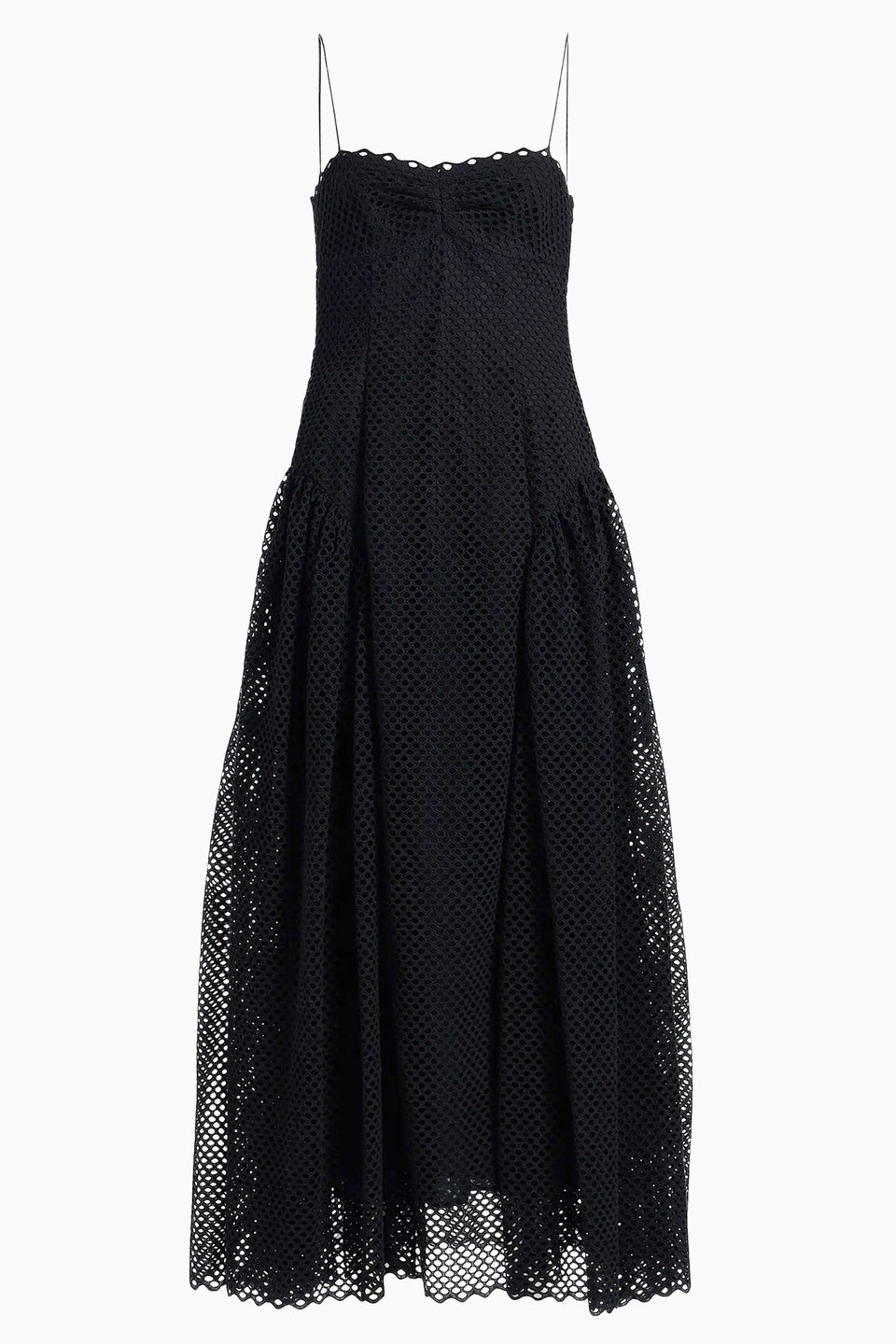 Isotta Eyelet Cotton Dress - Noir