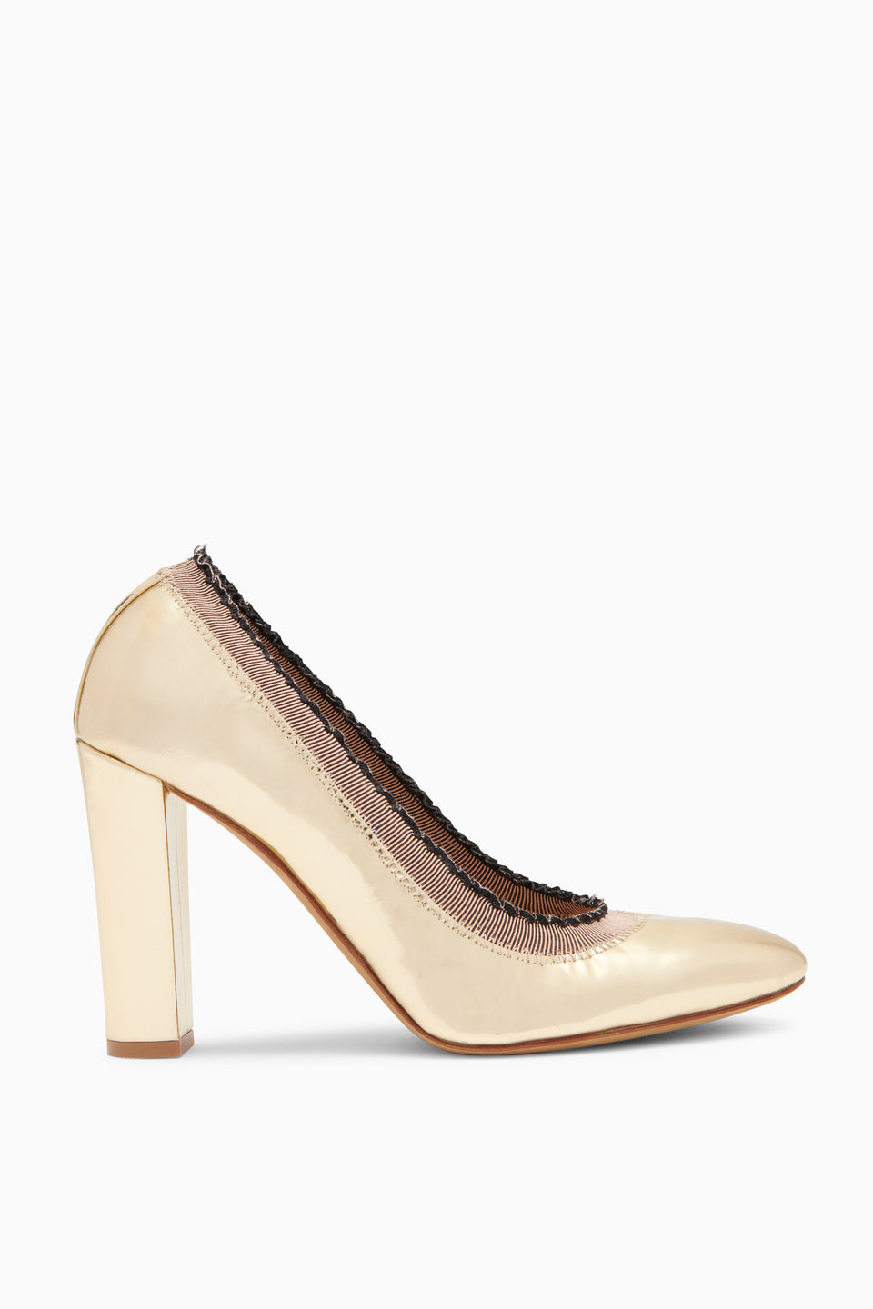 Elise Ruffle Pump - Platino