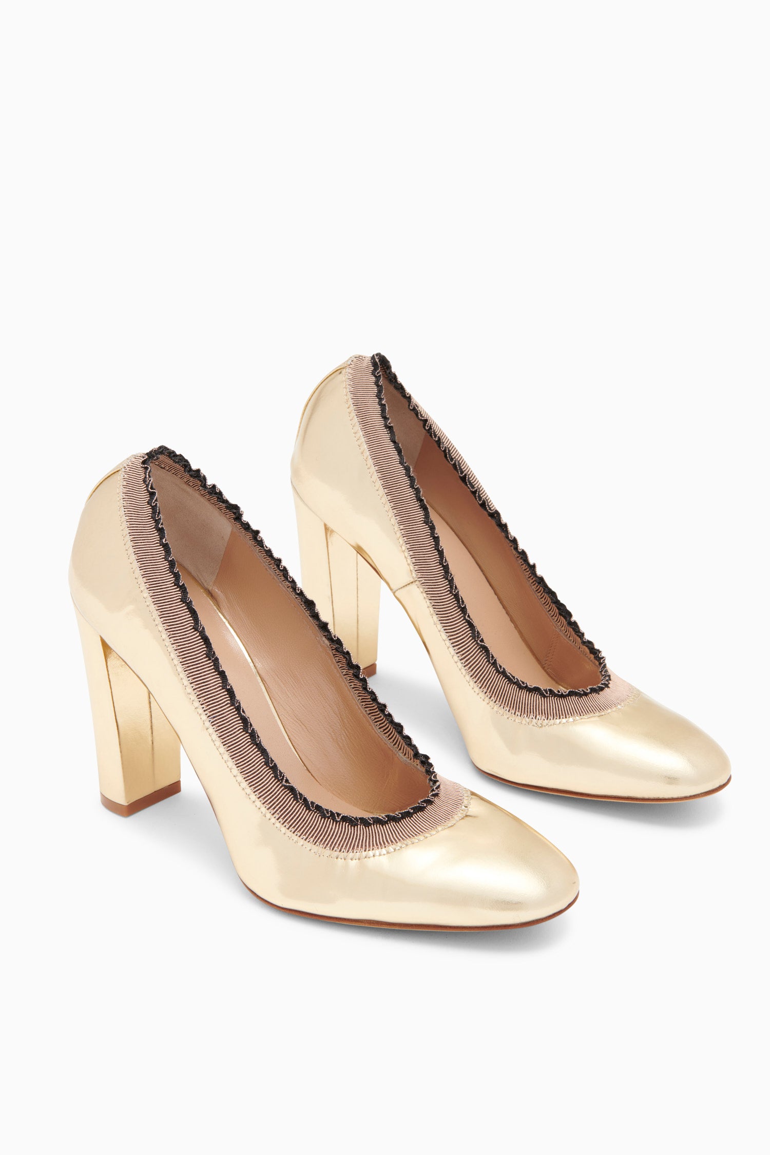 Elise Ruffle Pump - Platino