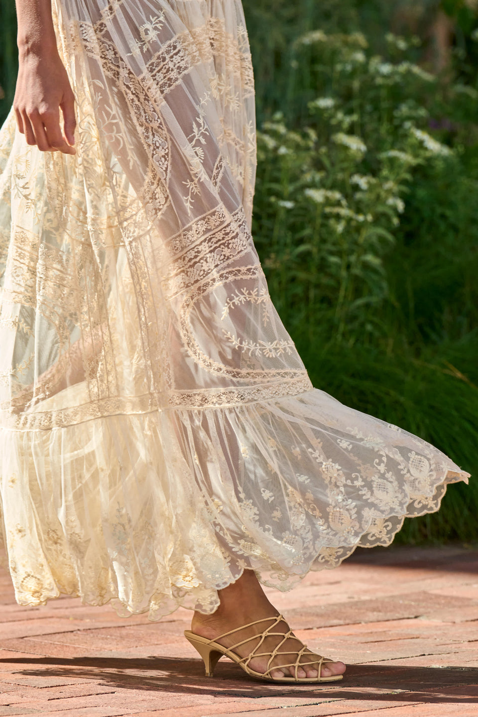 ⁣⁢Jupe maxi Margherite - Perle⁤⁣