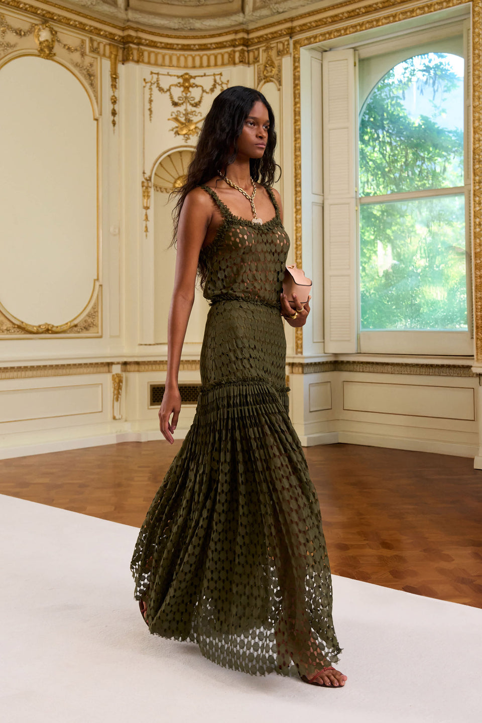 Francoise Lace Tank Top - Pine