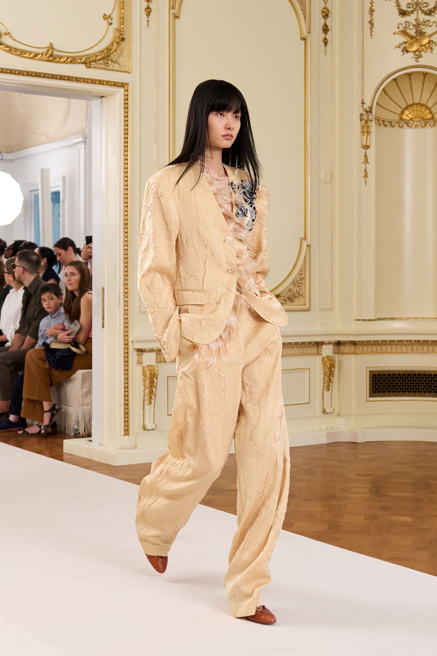 Ulla Johnson Otto Satin Jacket with Embroidery - Driftwood