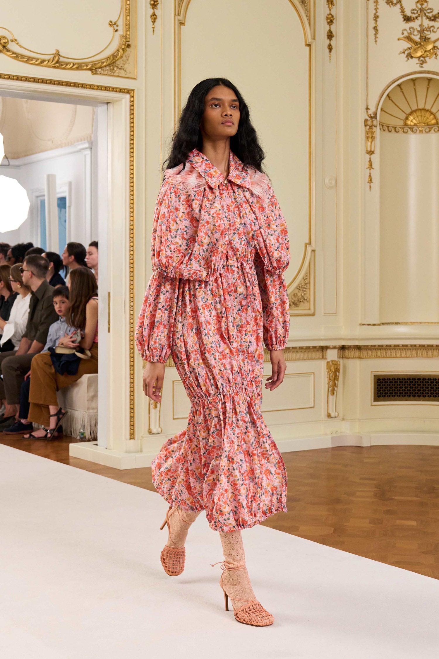 Nadia Bubble Tiered Coat - Begonia