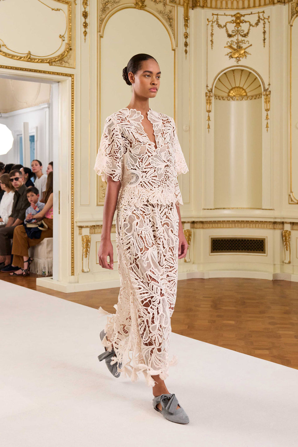 Gallina Corded Lace Skirt - Chalk