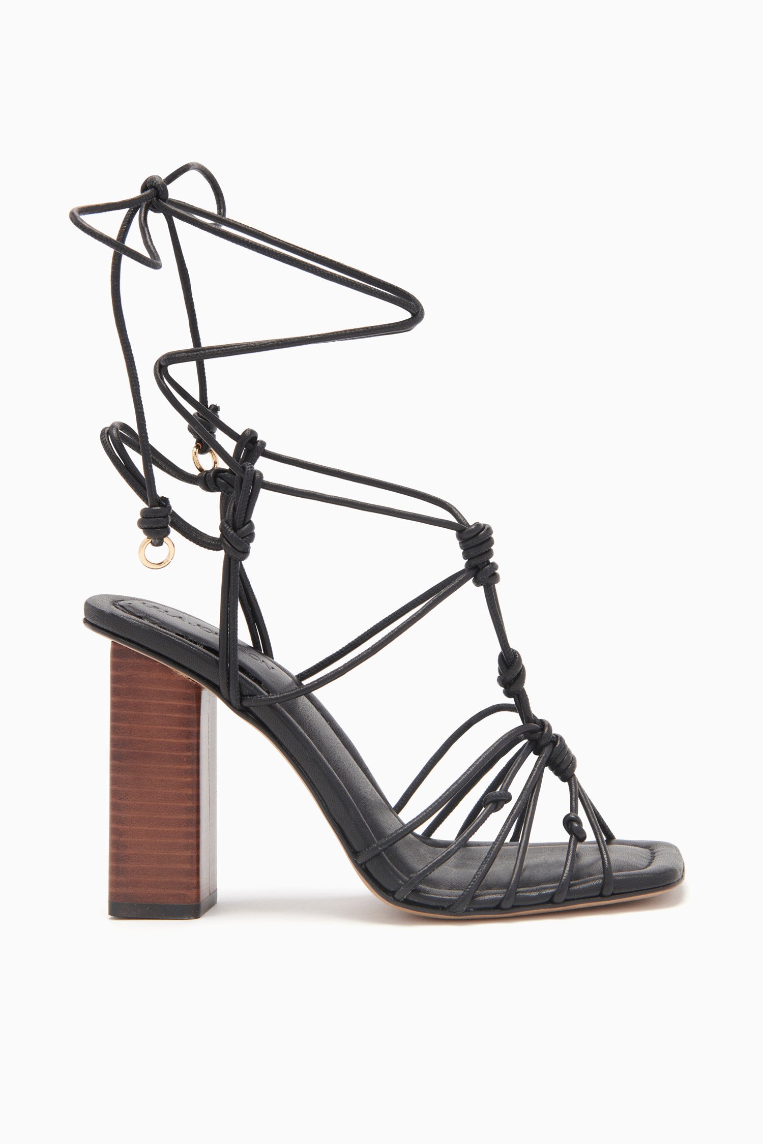 Where's That From Black Pu Adrianna Strappy Block Heels - Matalan