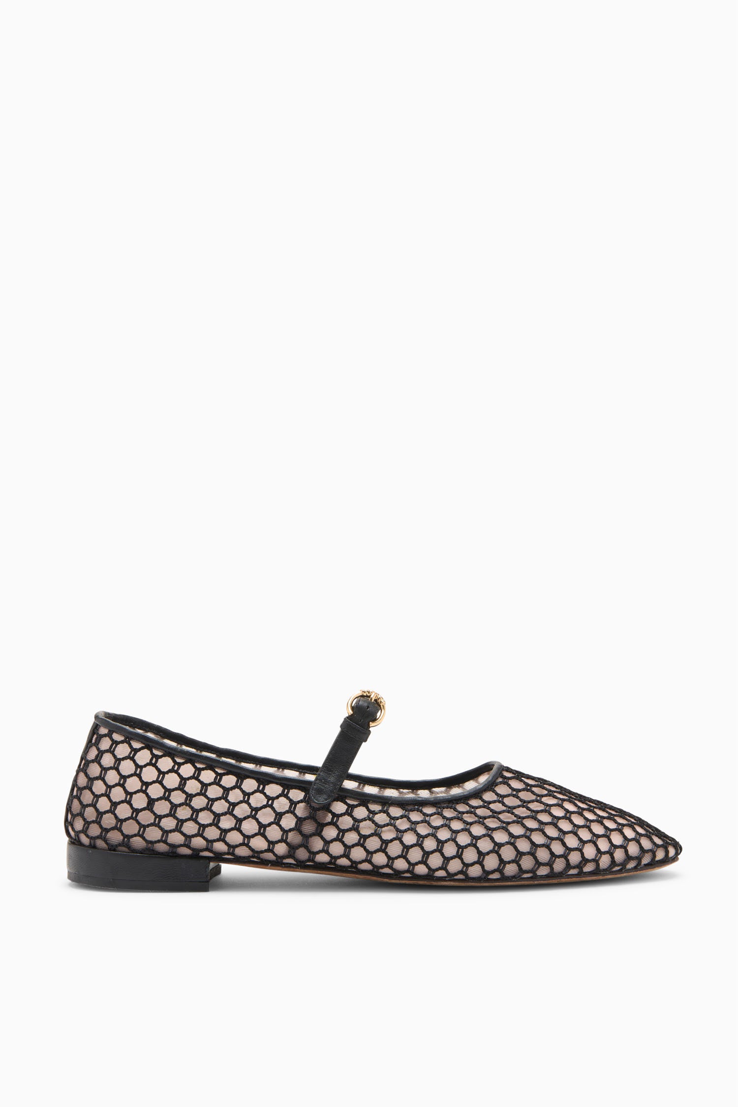 Isobel Mesh Ballet Flat - Noir Black Raffia Net Ballet Flats
