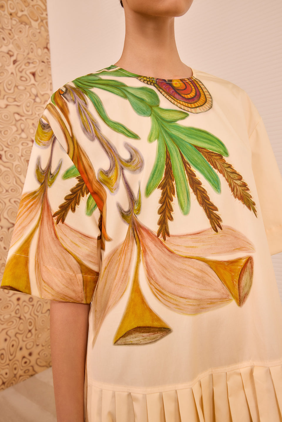 Aniline Drop Waist Cotton Dress - Inner Nature