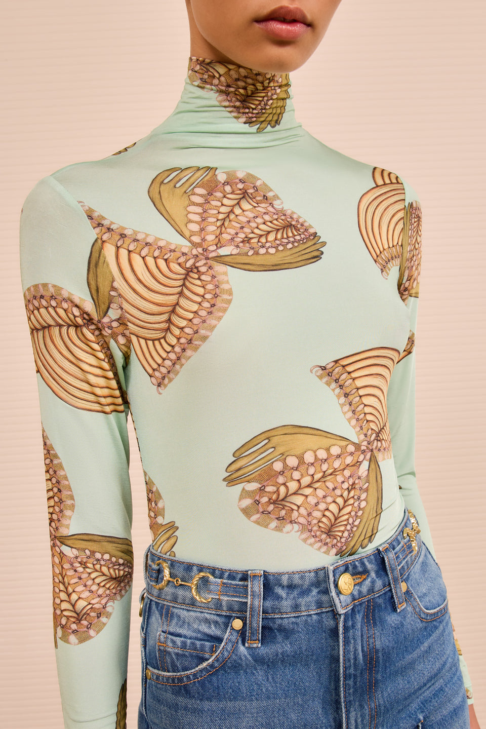 Aurelia LS Turtleneck - Water Blossoms