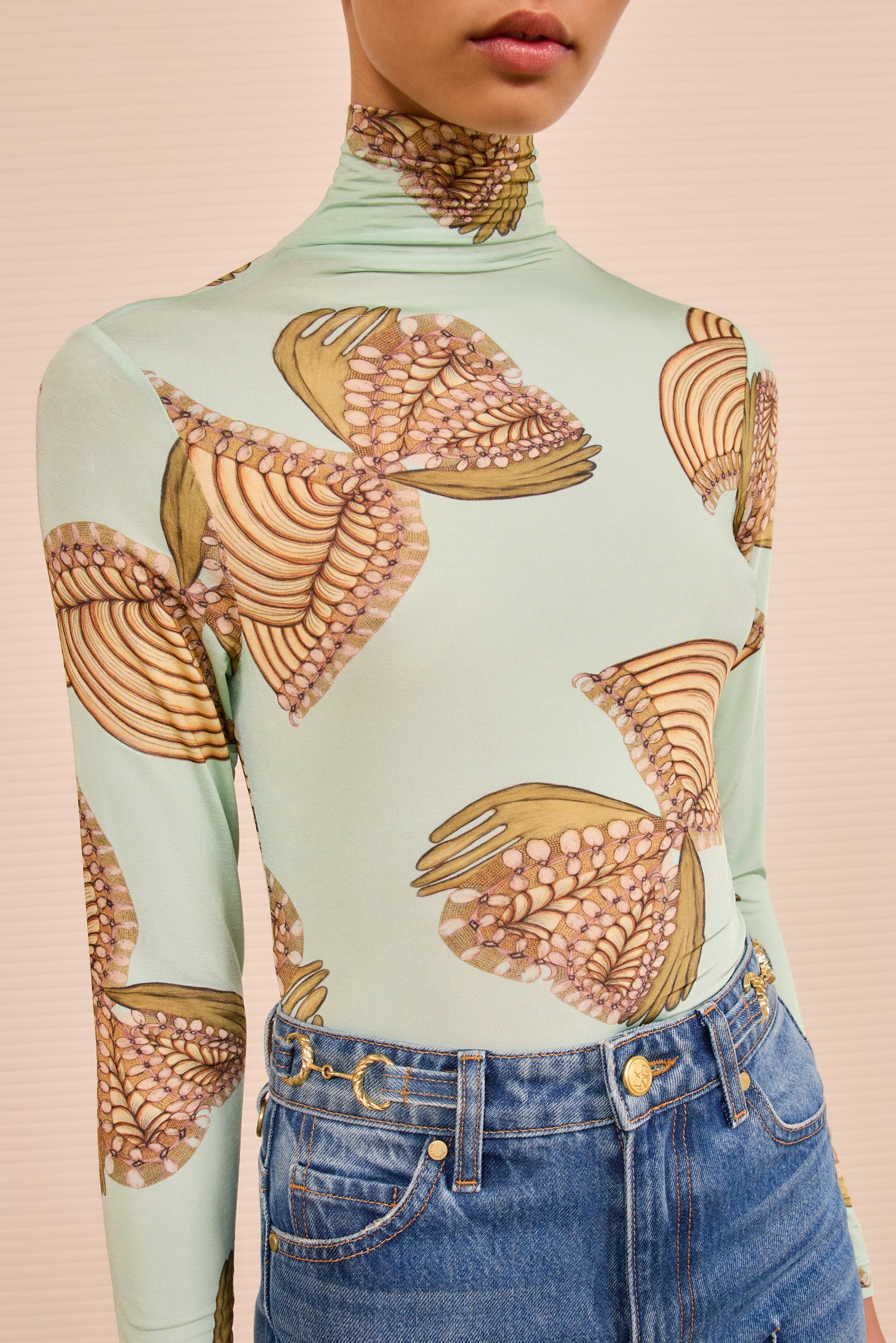 Ulla Johnson Aurelia LS Turtleneck - Water Blossoms