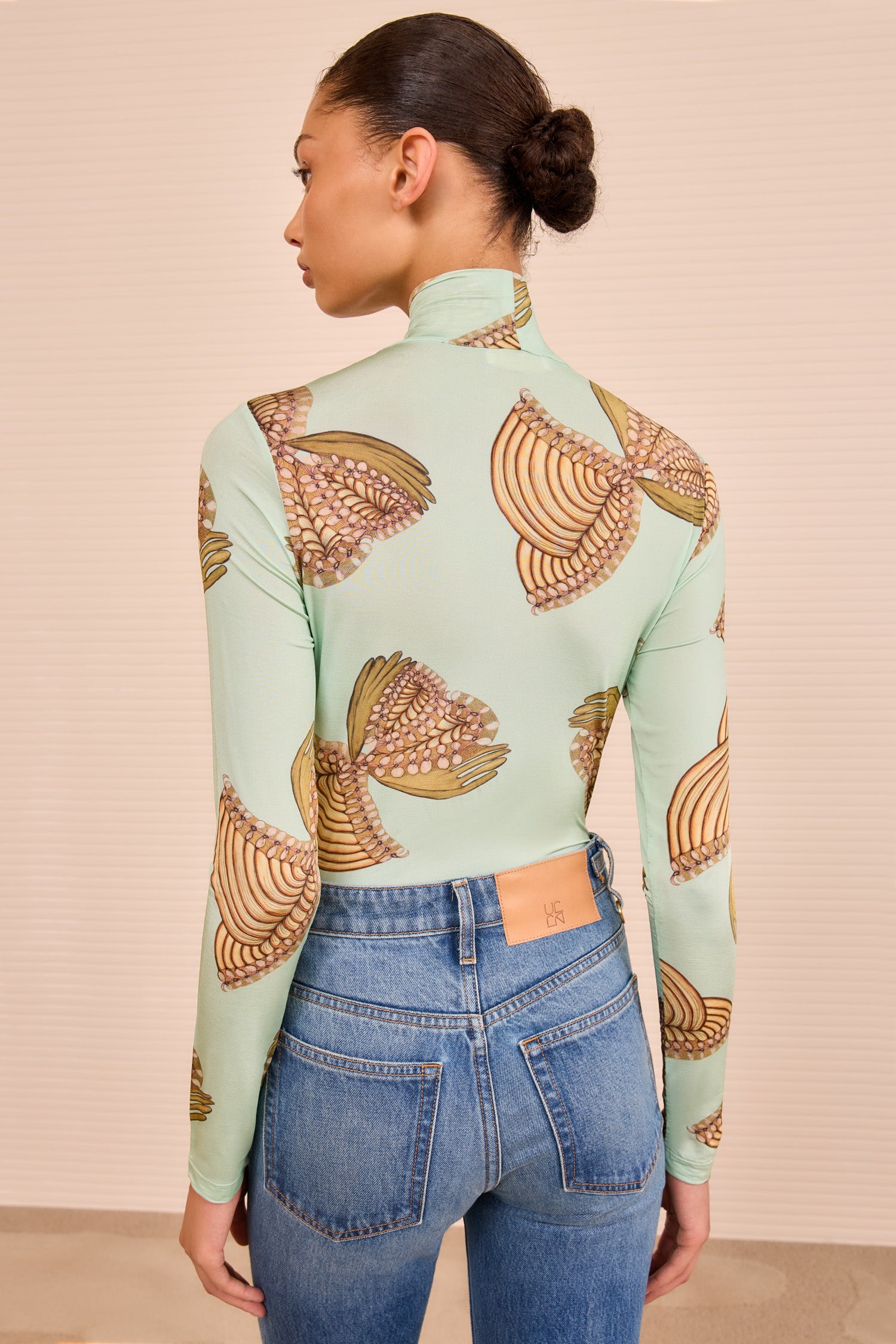 Aurelia LS Turtleneck - Water Blossoms