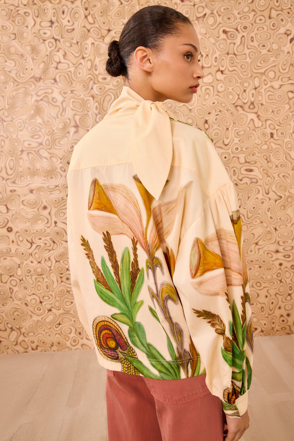 Pastel LS Tie Neck Blouse - Inner Nature