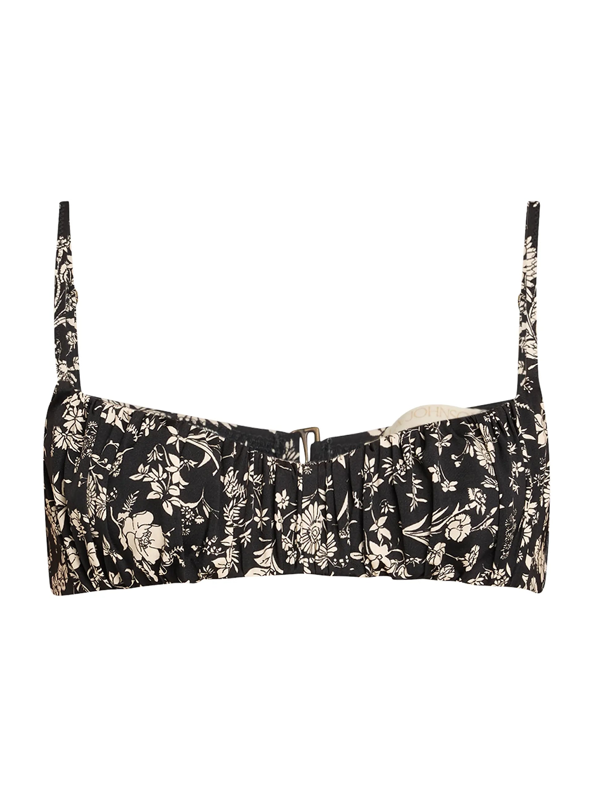 Naomi Ruched Bikini Top - Midnight Bloom