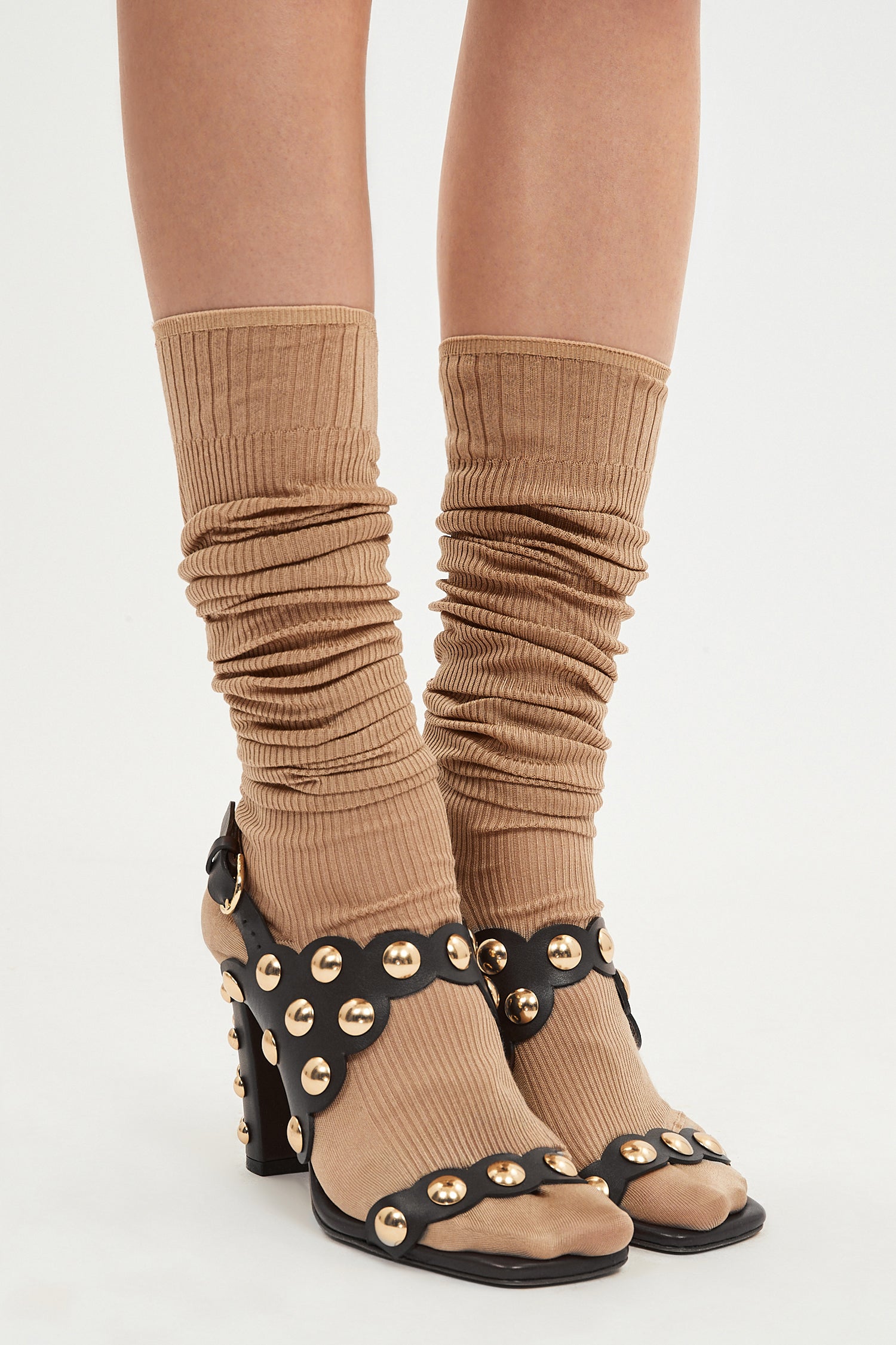 Netra Knee High Silk Socks - Umber