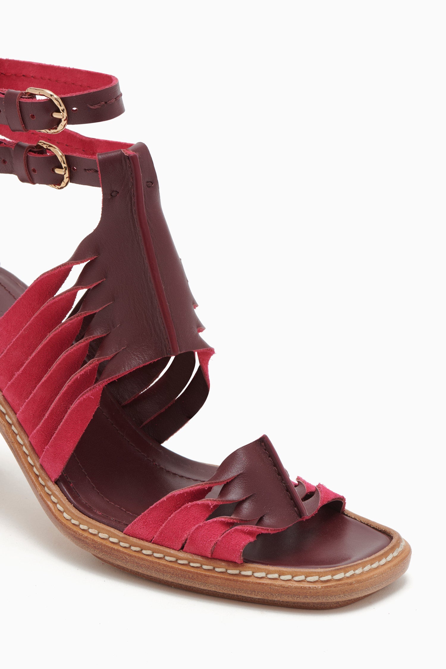 Ulla Johnson Madeira Twisted Contrast High Heel - Orchid Colorblock
