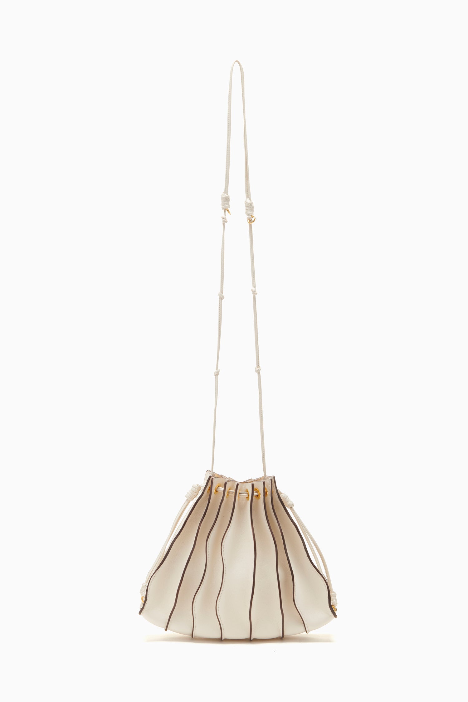 Ulla Johnson Adria Small Pleated Wave Bag - Alabaster