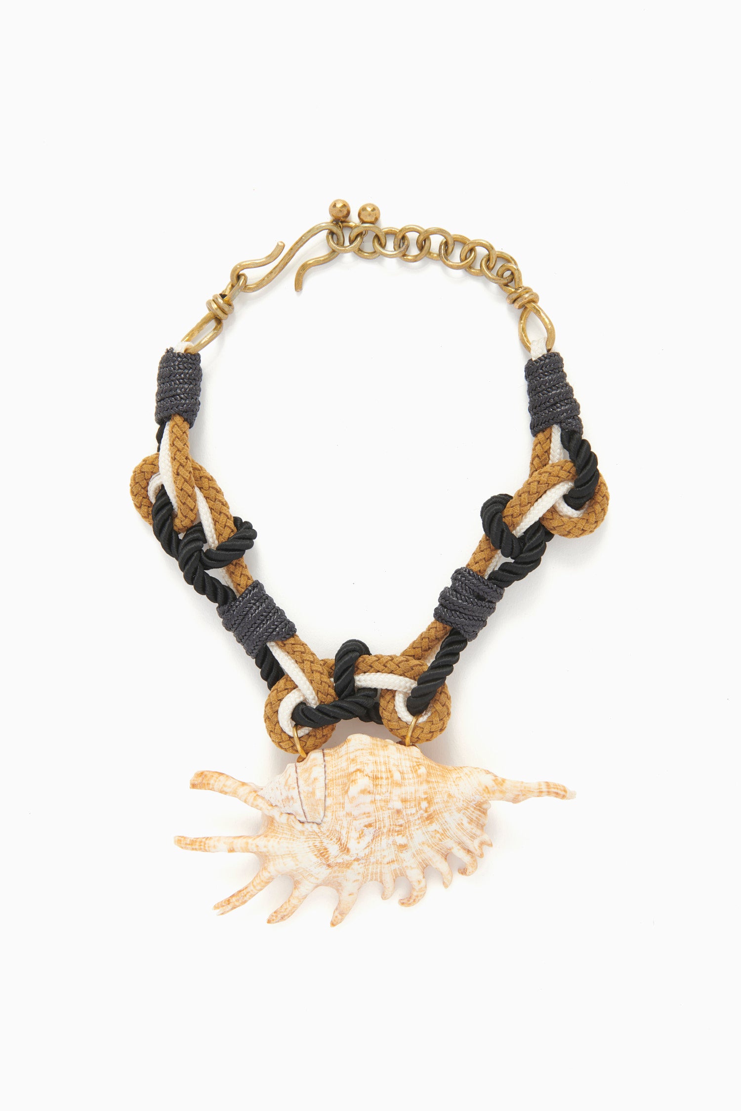 Ulla Johnson Hand Macrame Rope And Shell Necklace - Shell