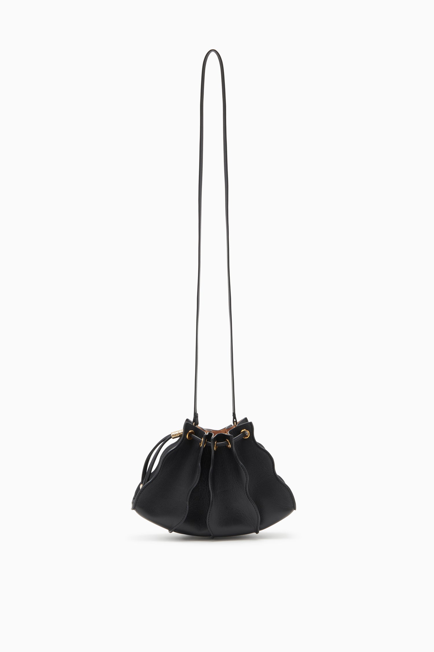 Adria Pleated Wave Mini Crossbody - Noir