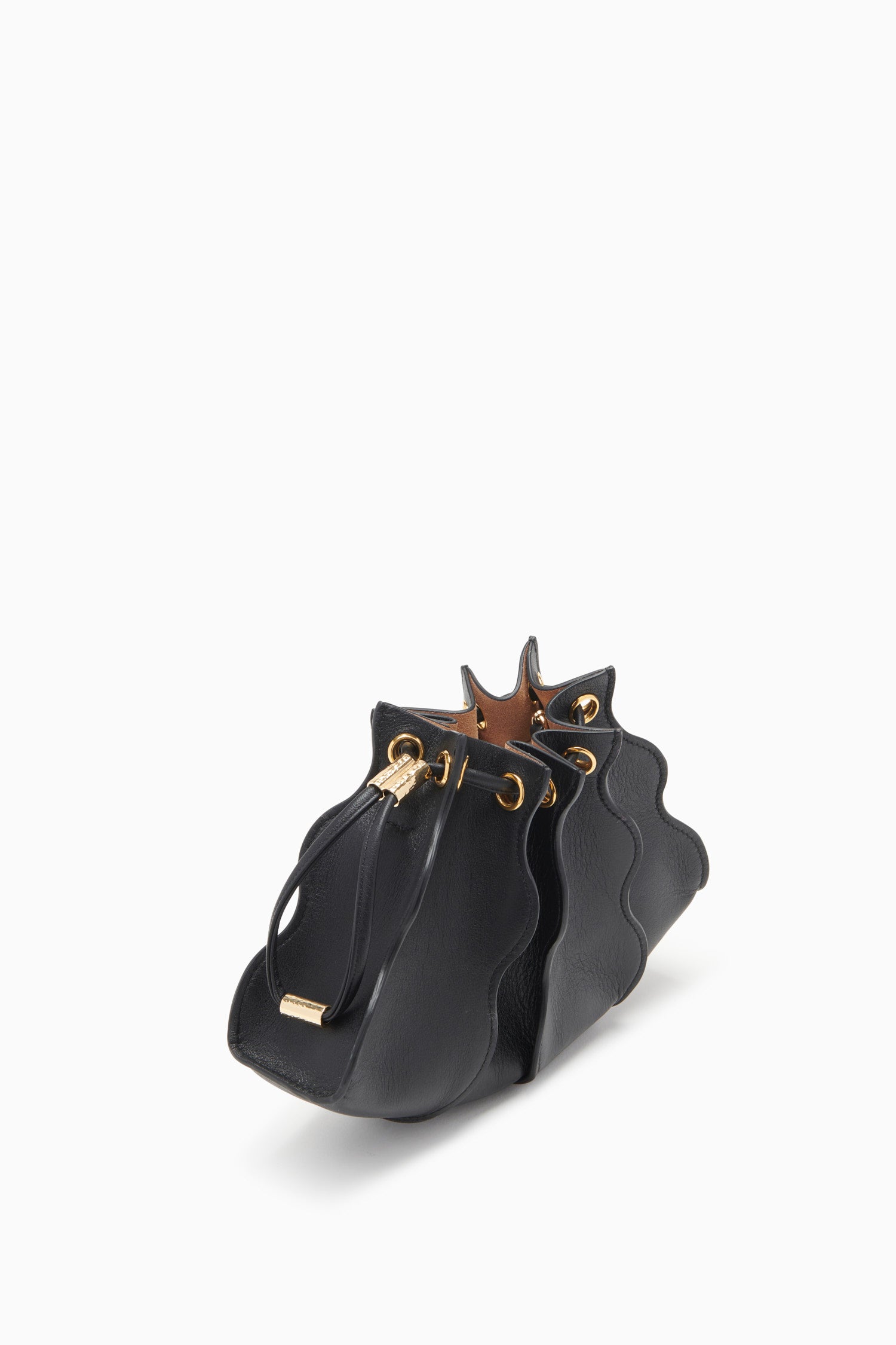 Adria Pleated Wave Mini Crossbody - Noir