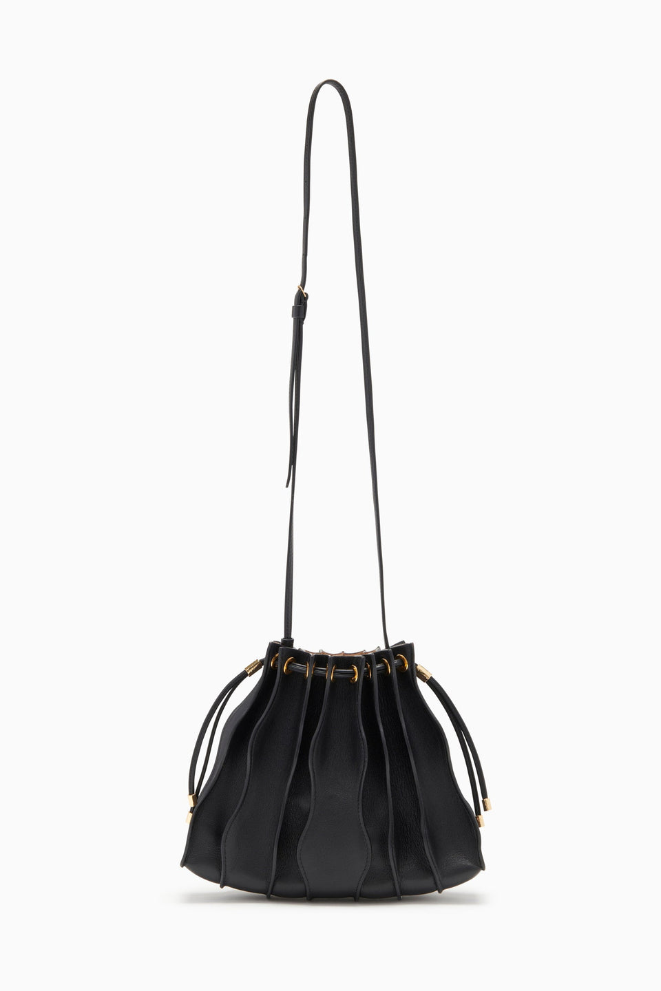 Adria Pleated Wave Crossbody - Noir