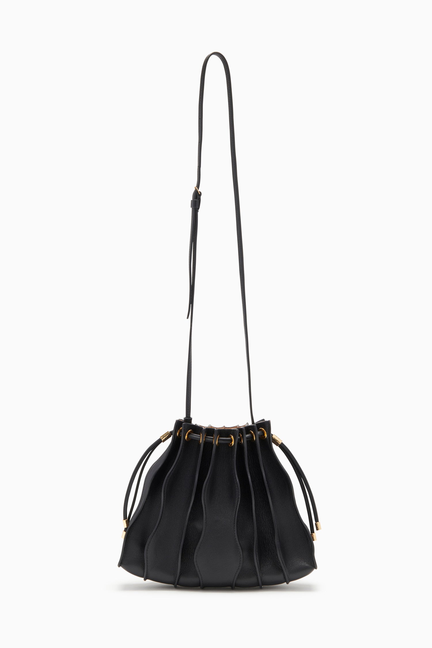 Ulla Johnson Adria Pleated Wave Crossbody - Noir