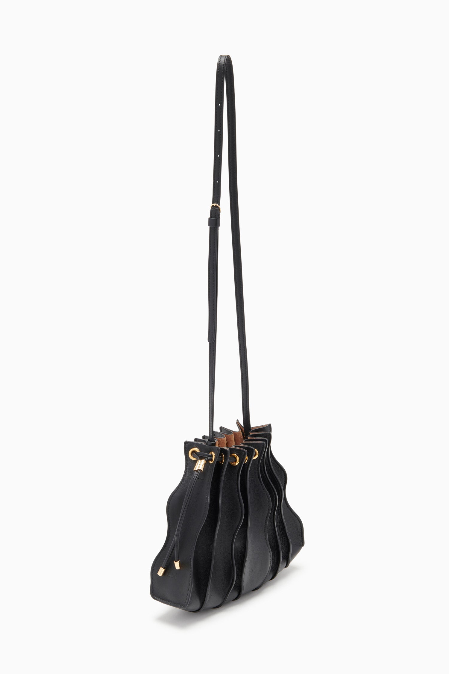 Ulla Johnson Adria Pleated Wave Crossbody - Noir