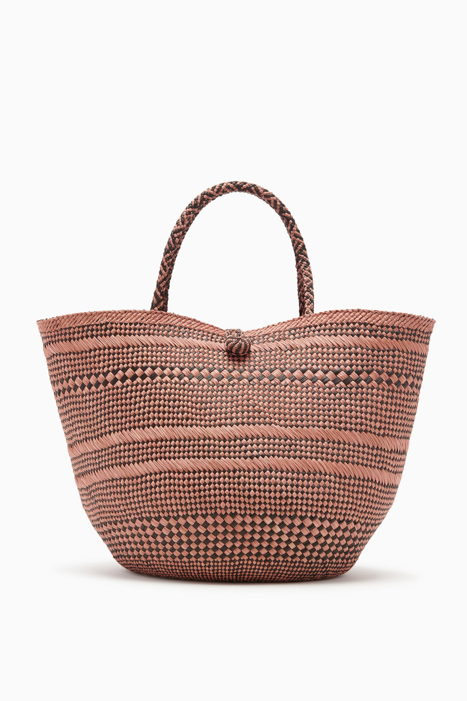 Marta Large Basket Tote - Amber Brown Stripe