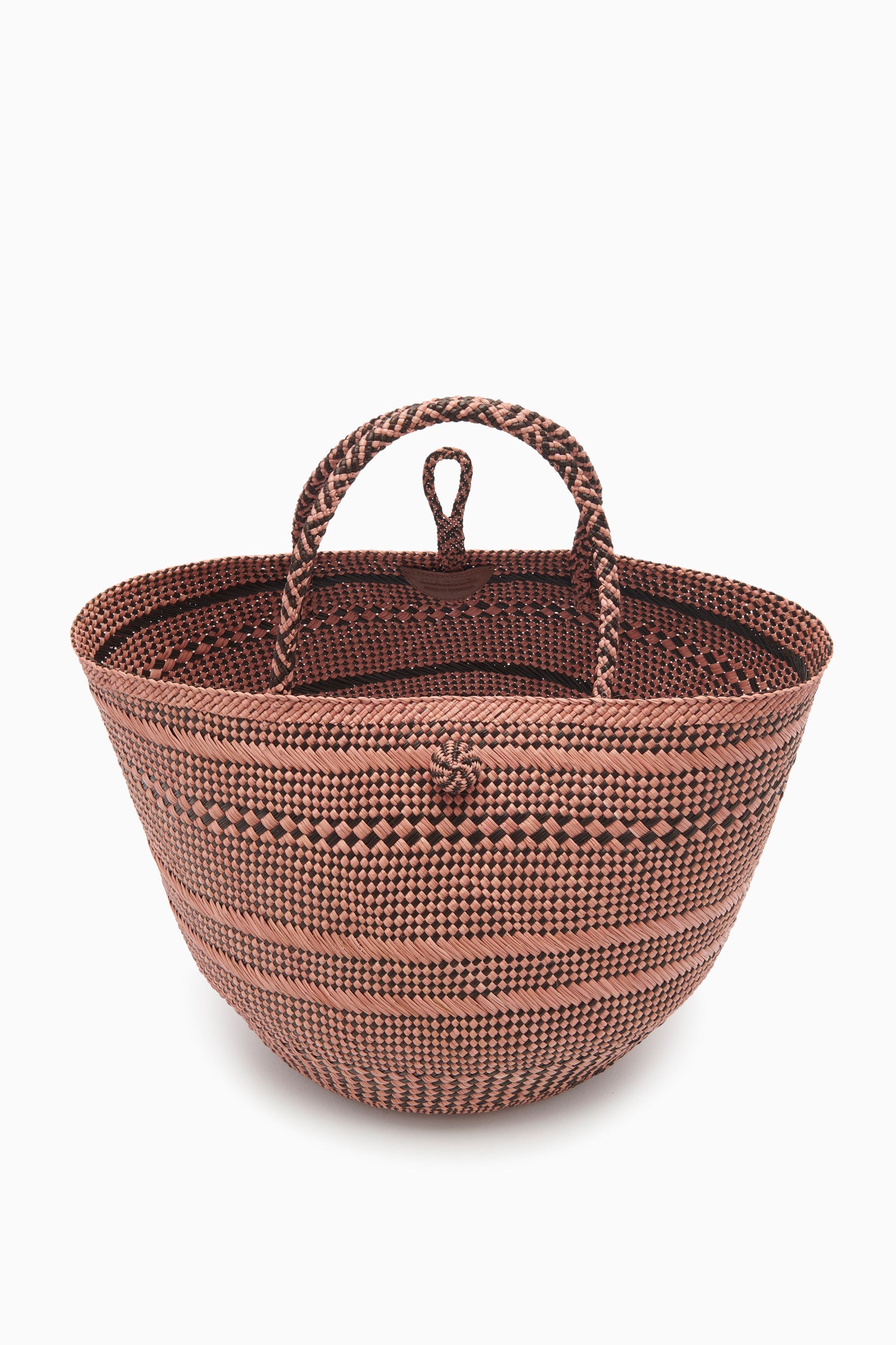 Ulla Johnson Marta Large Basket Tote - Amber Brown Stripe