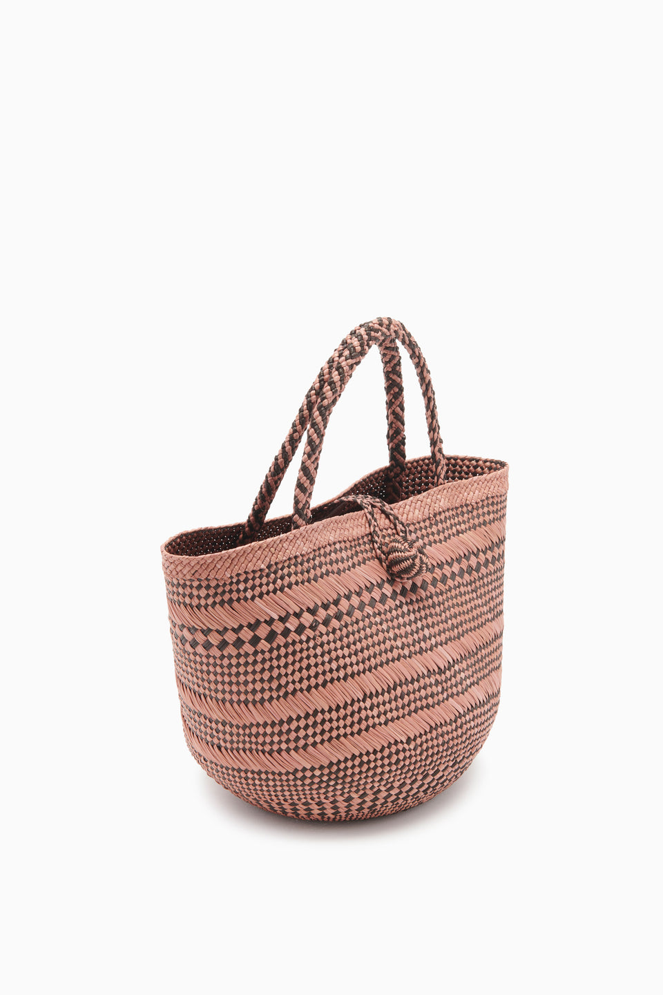 Marta Small Basket Tote - Amber Brown Stripe