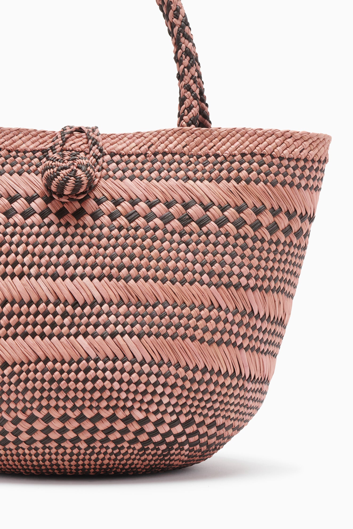 Ulla Johnson Marta Small Basket Tote - Amber Brown Stripe