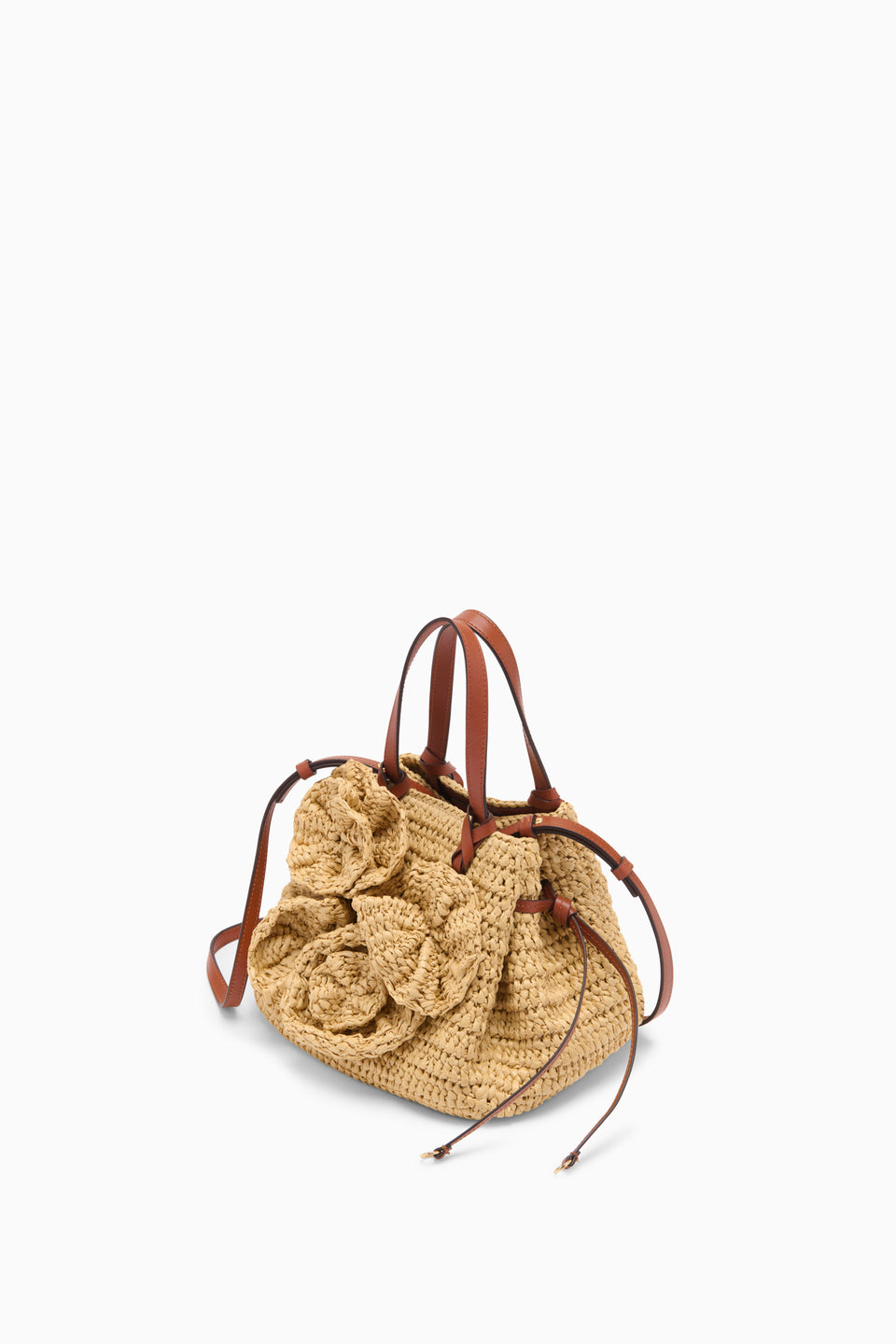 Gio Floral Raffia Crossbody - Natural