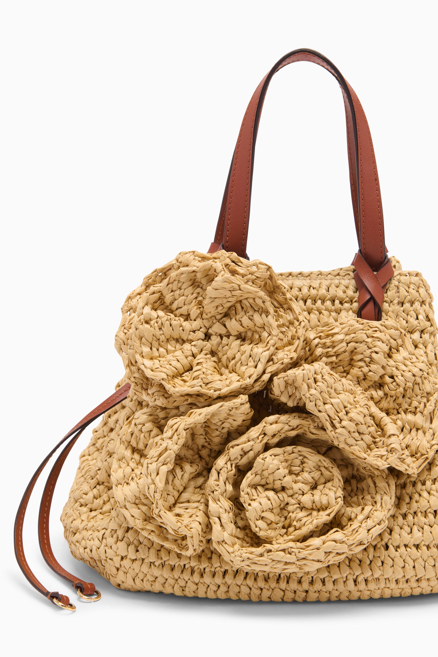 Gio Floral Raffia Crossbody - Natural
