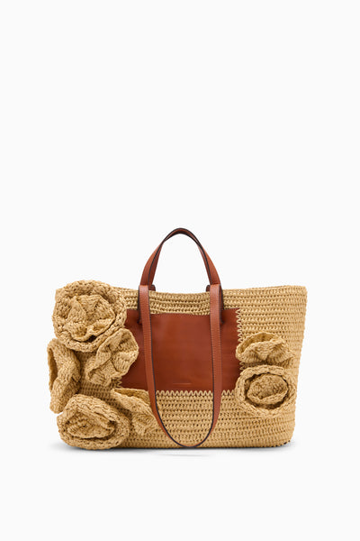 Lali Floral Large Tote - Natural Floral Raffia Tote - Ulla Johnson