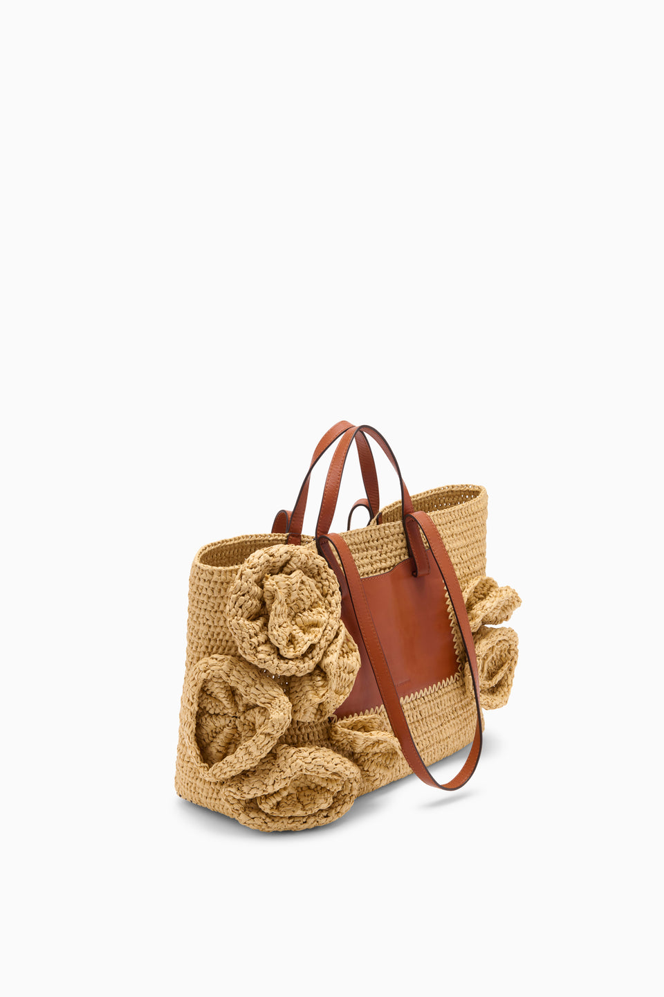 Lali Floral Raffia Tote - Natural