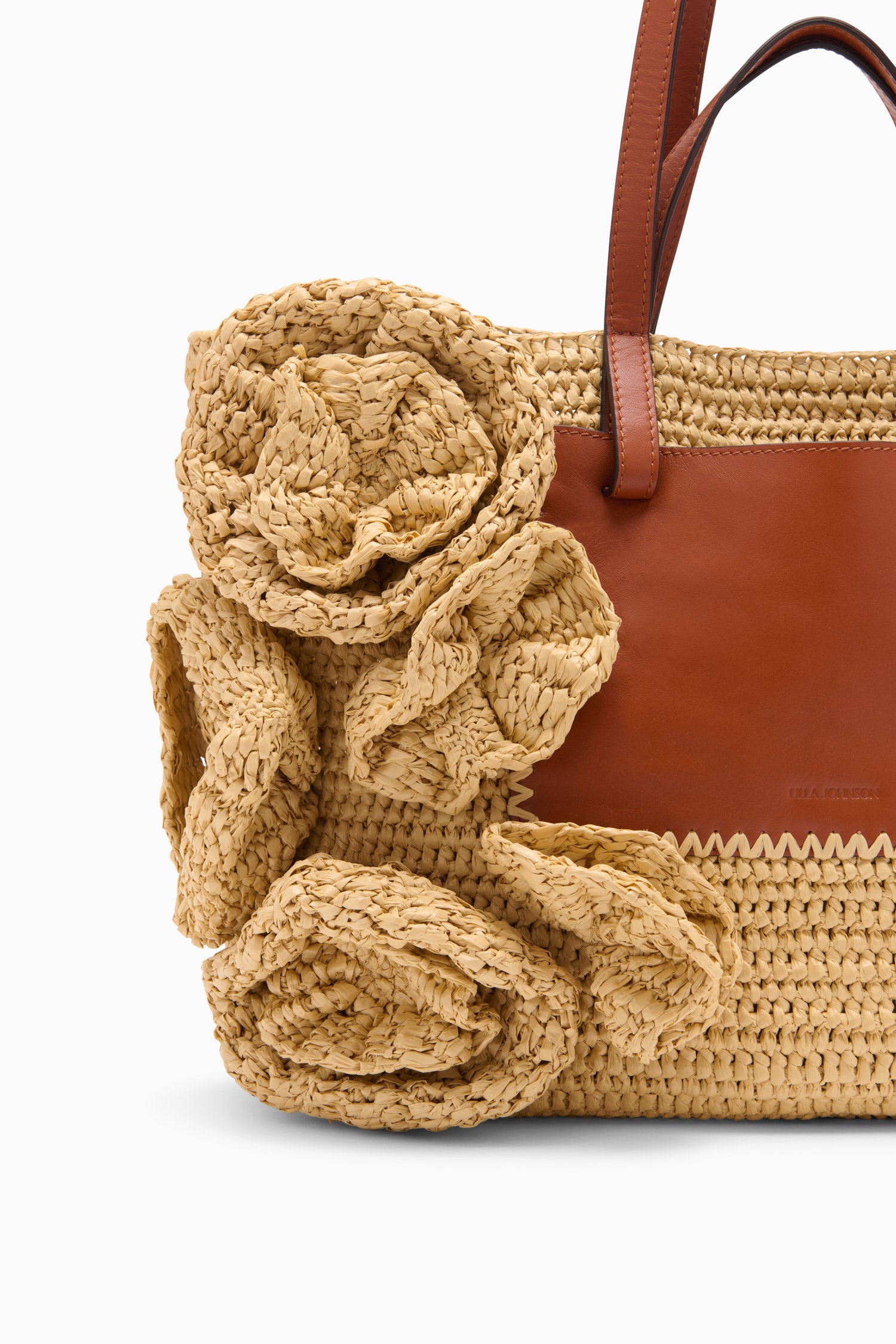 Lali Floral Raffia Tote - Natural