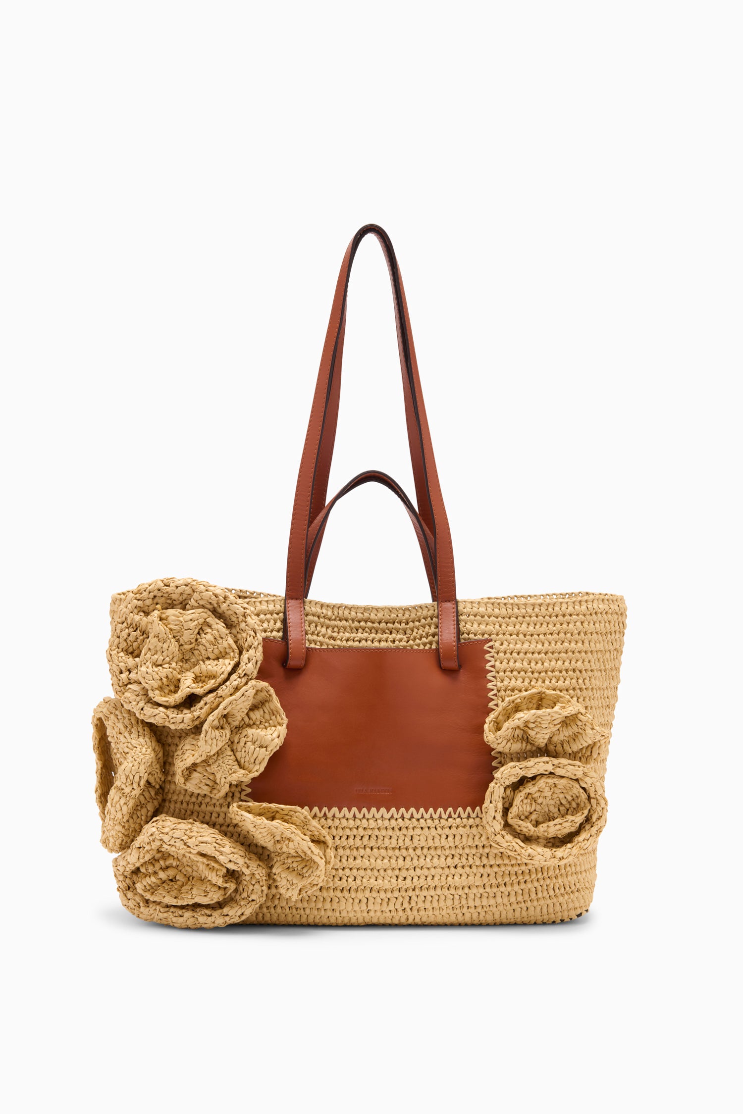 Lali Floral Raffia Tote - Natural