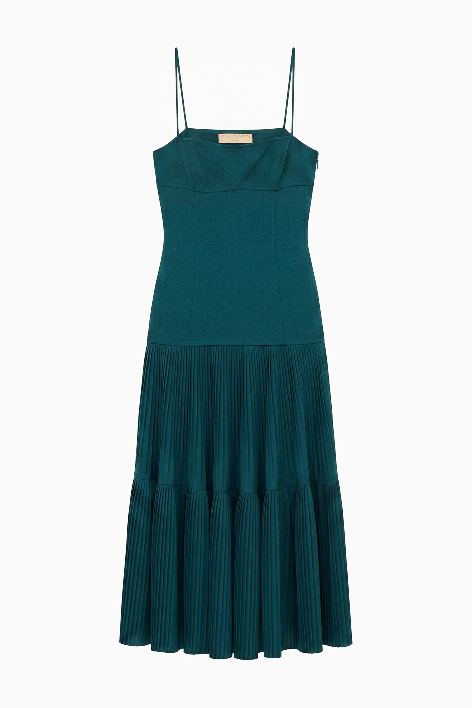 Ulla Johnson Matilda Pleated Wool Cami Dress - Verdite