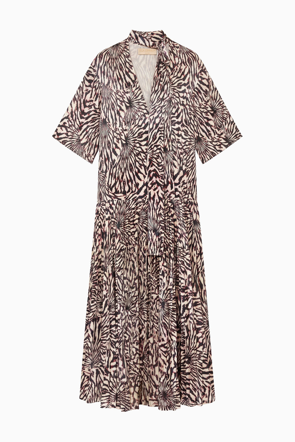 Linya SS Satin Dress with Removable Neck - Rhodonite