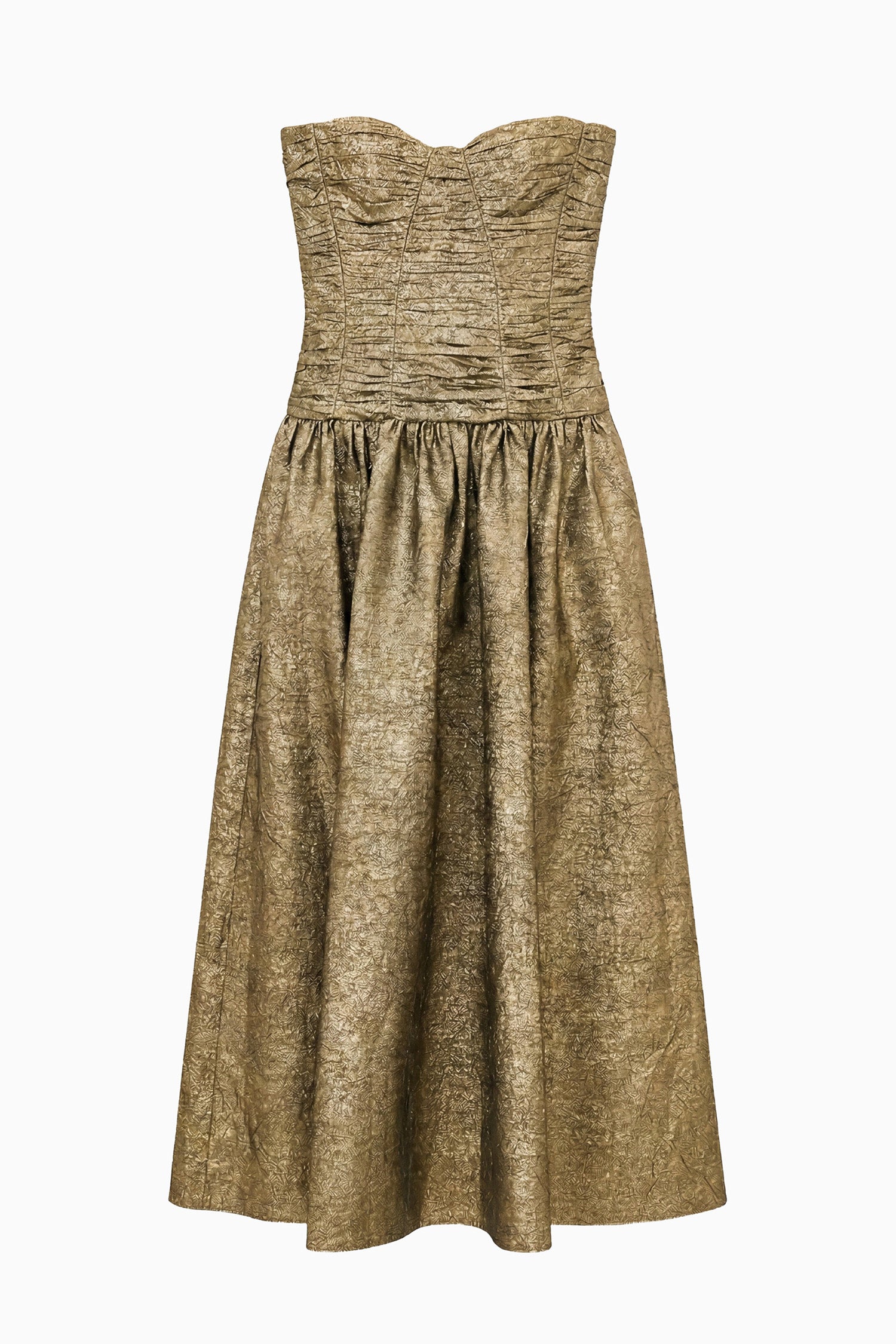 Lumina Strapless Taffeta Dress - Light Gold