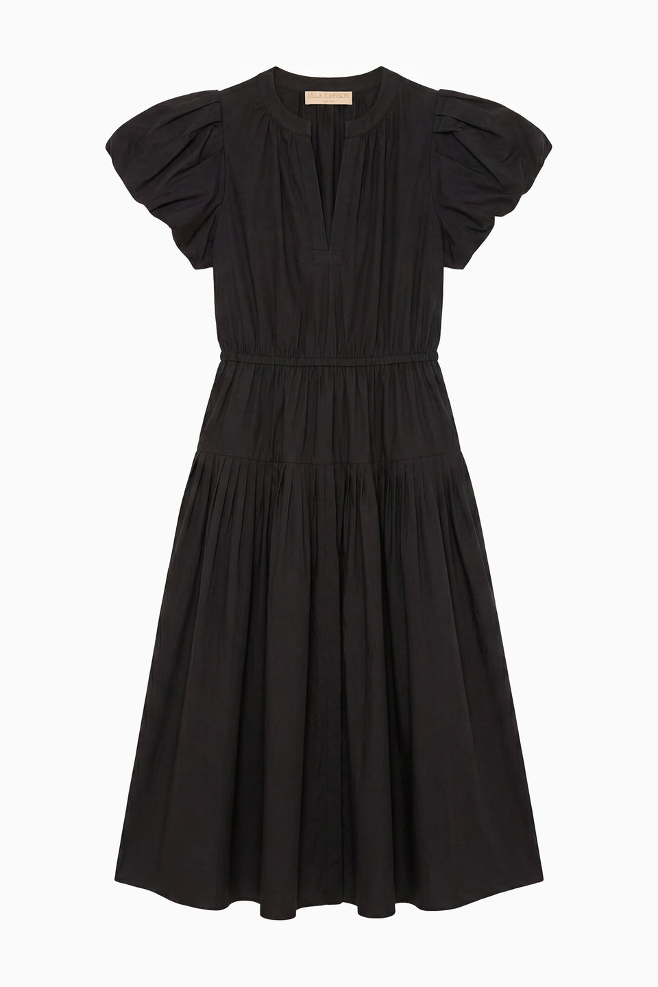 Marin Cotton Midi Dress - Noir