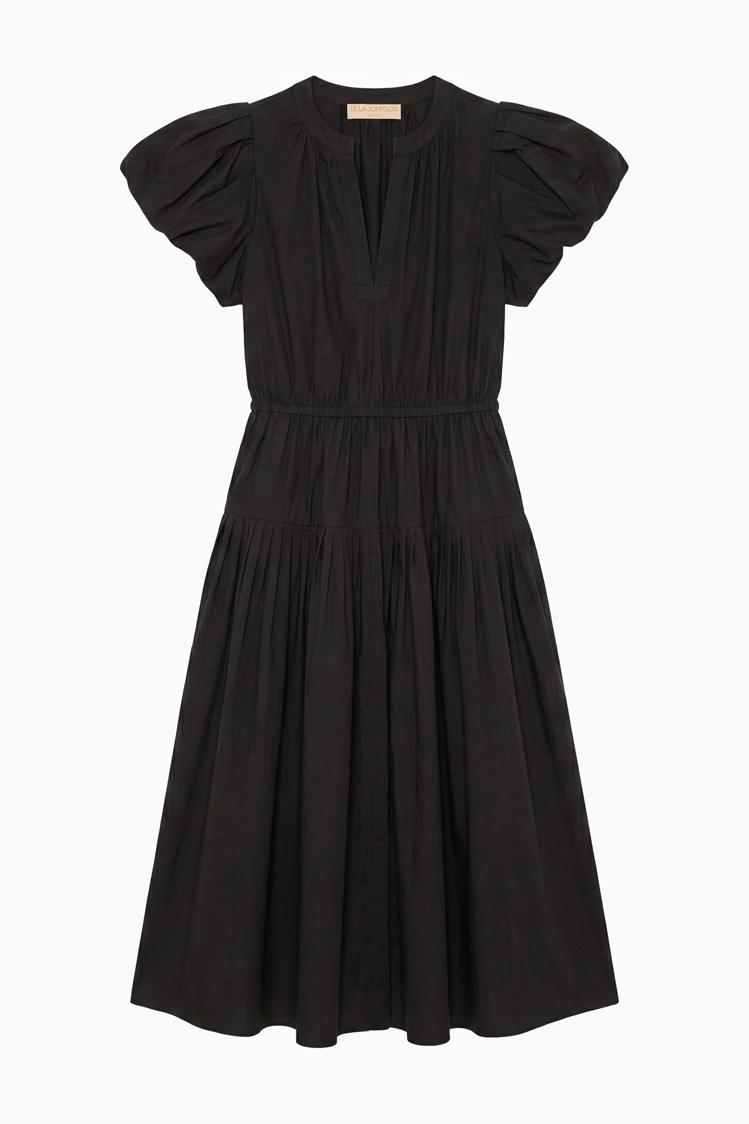 Ulla Johnson Marin Cotton Midi Dress - Noir