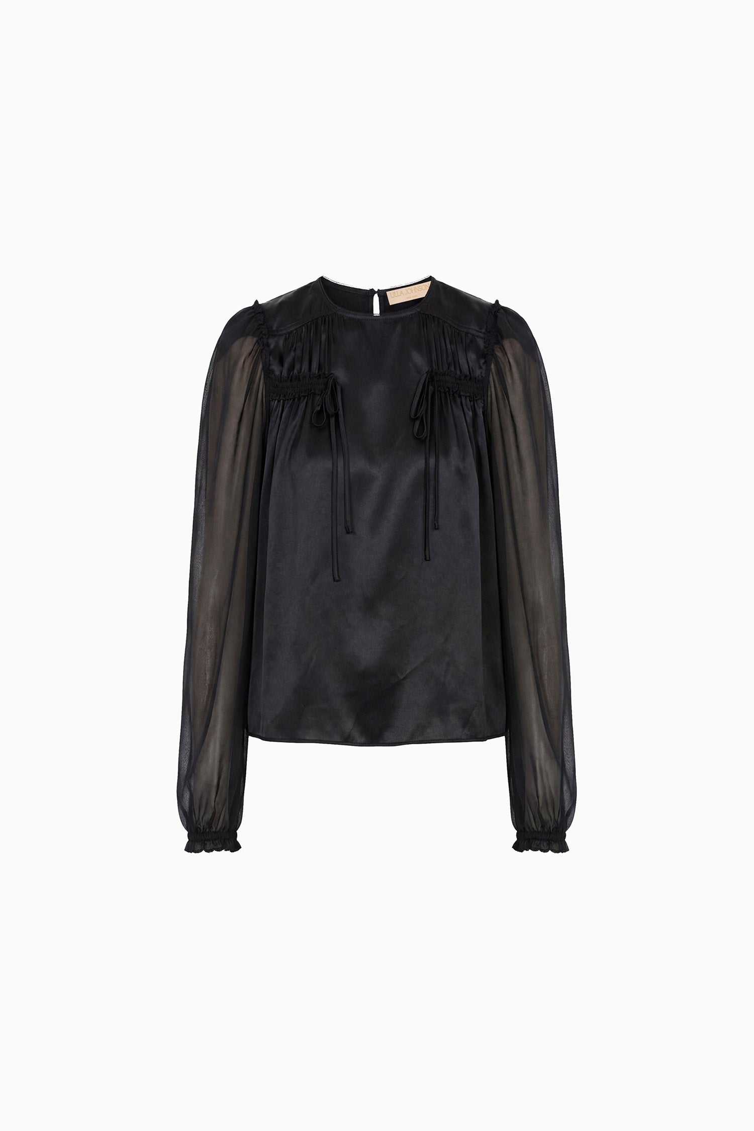 Odette LS Silk Blouse - Noir