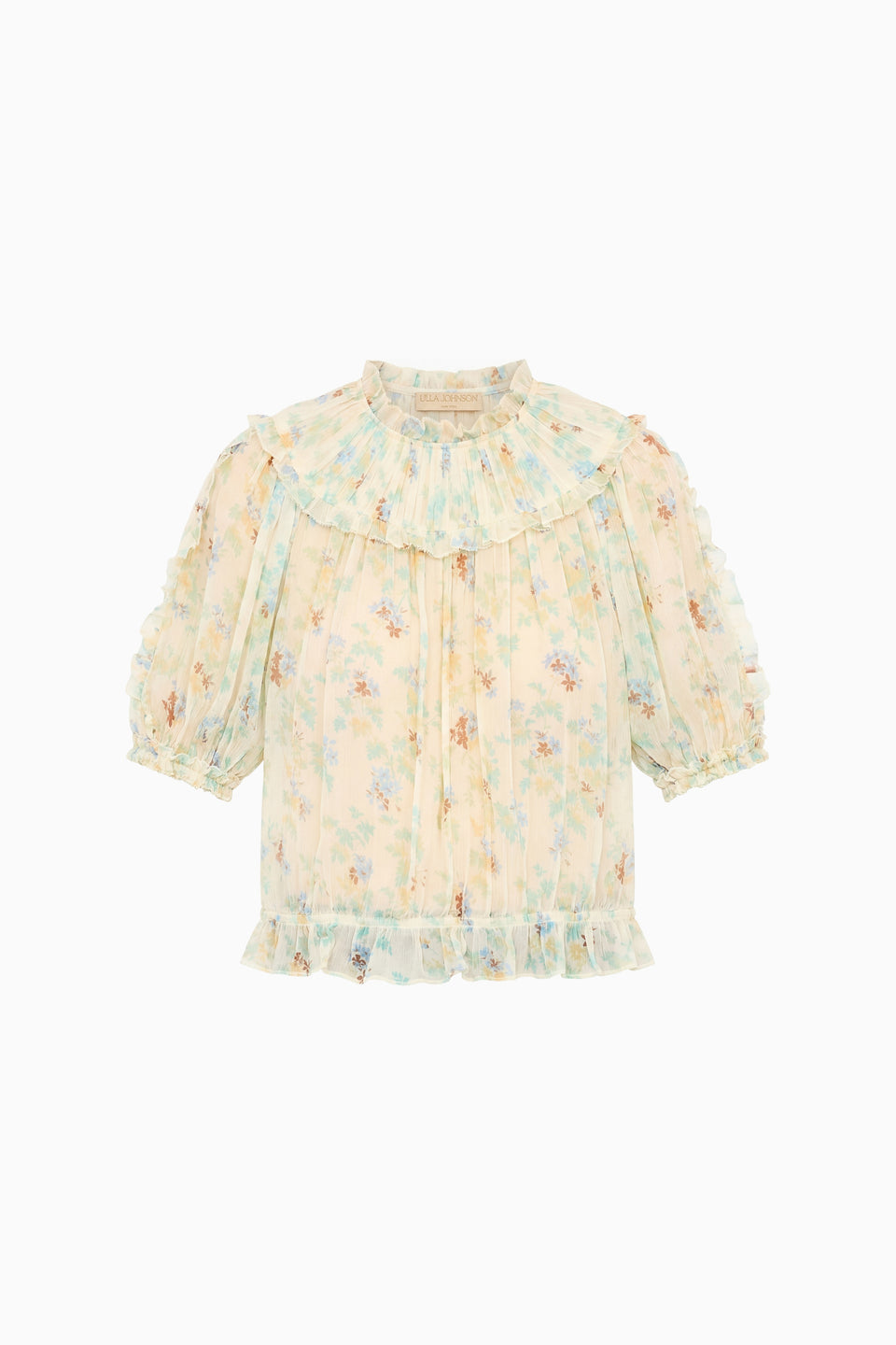 Solenne SS Silk Top - Moon Petal