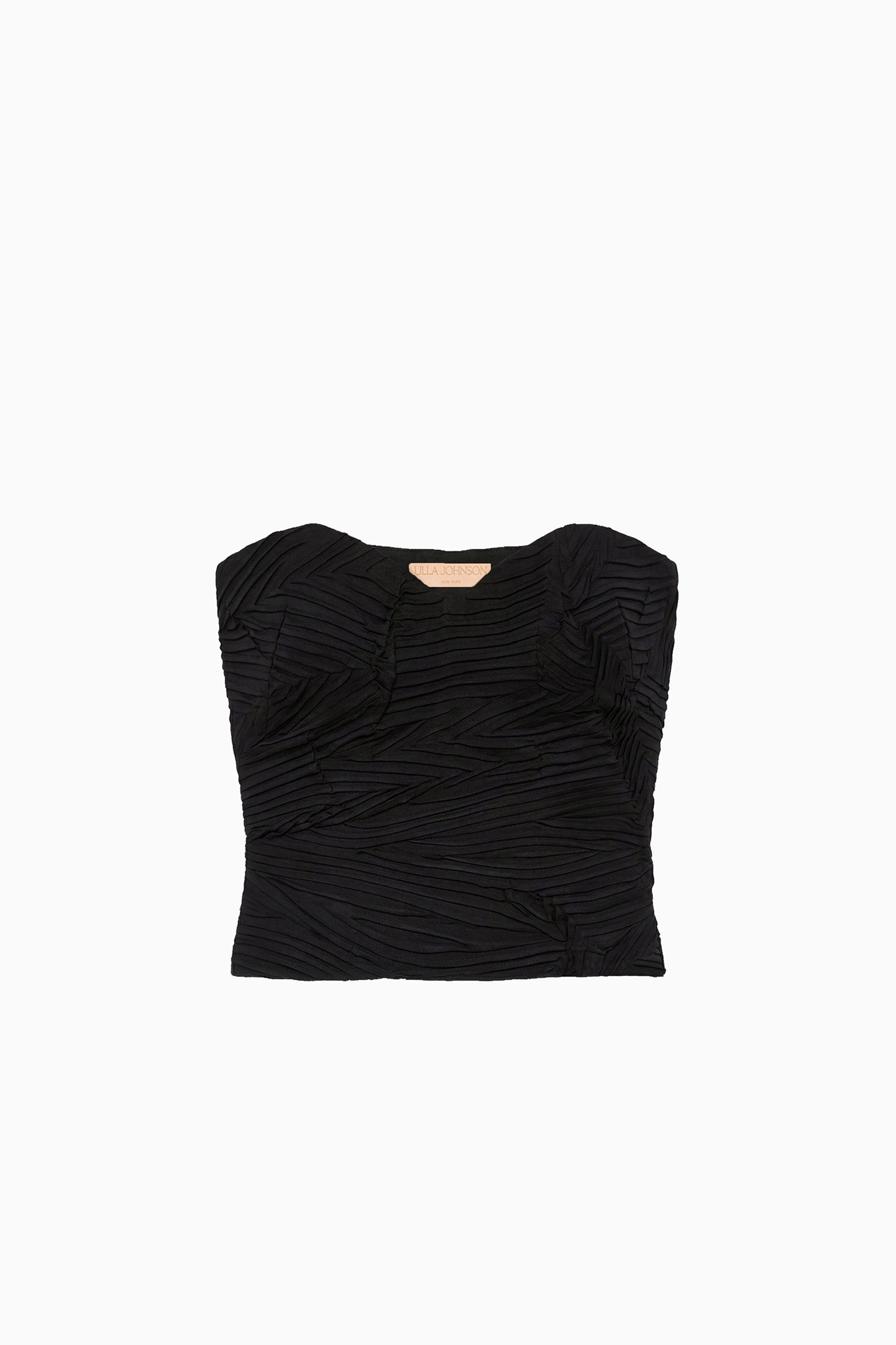 Ulla Johnson Heleen Satin Cropped Bustier Top - Noir