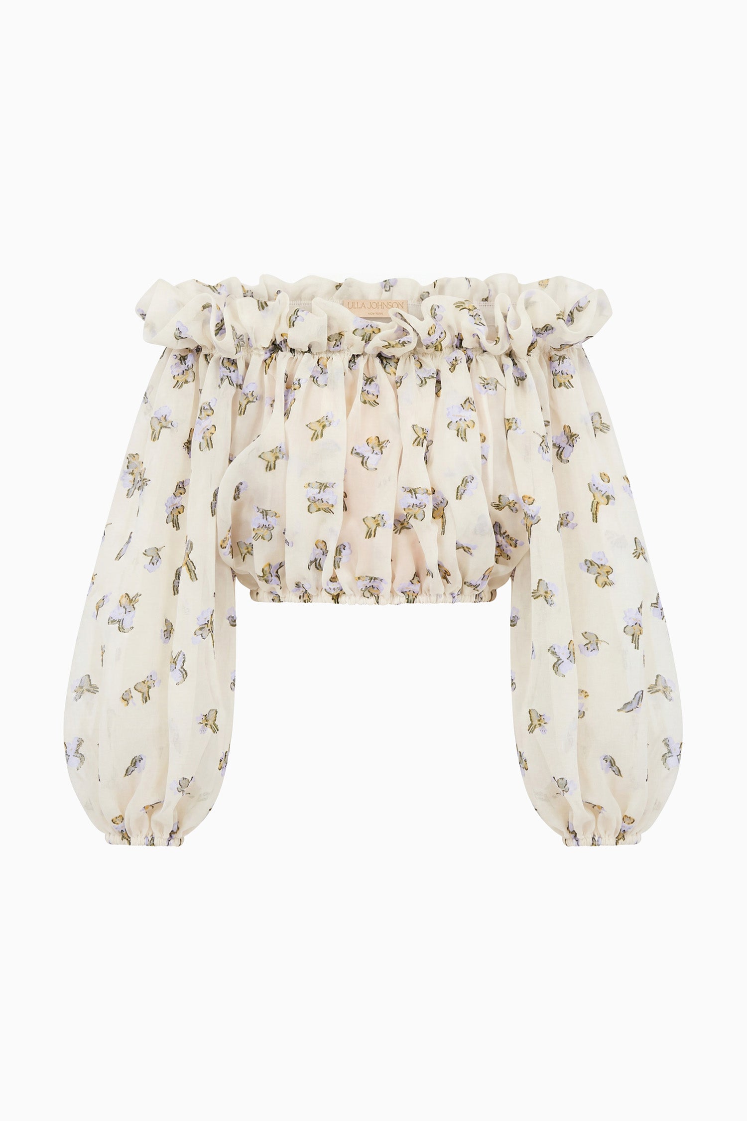 Ondine Off the Shoulder Organza Blouse - Violet Leaf