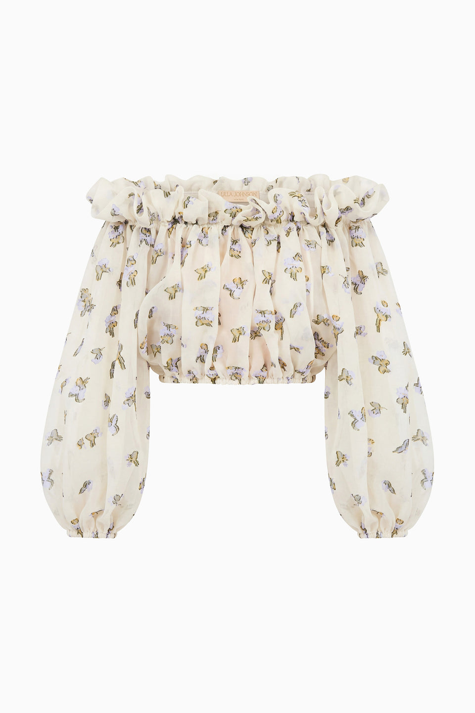 Ondine Off the Shoulder Organza Blouse - Violet Leaf