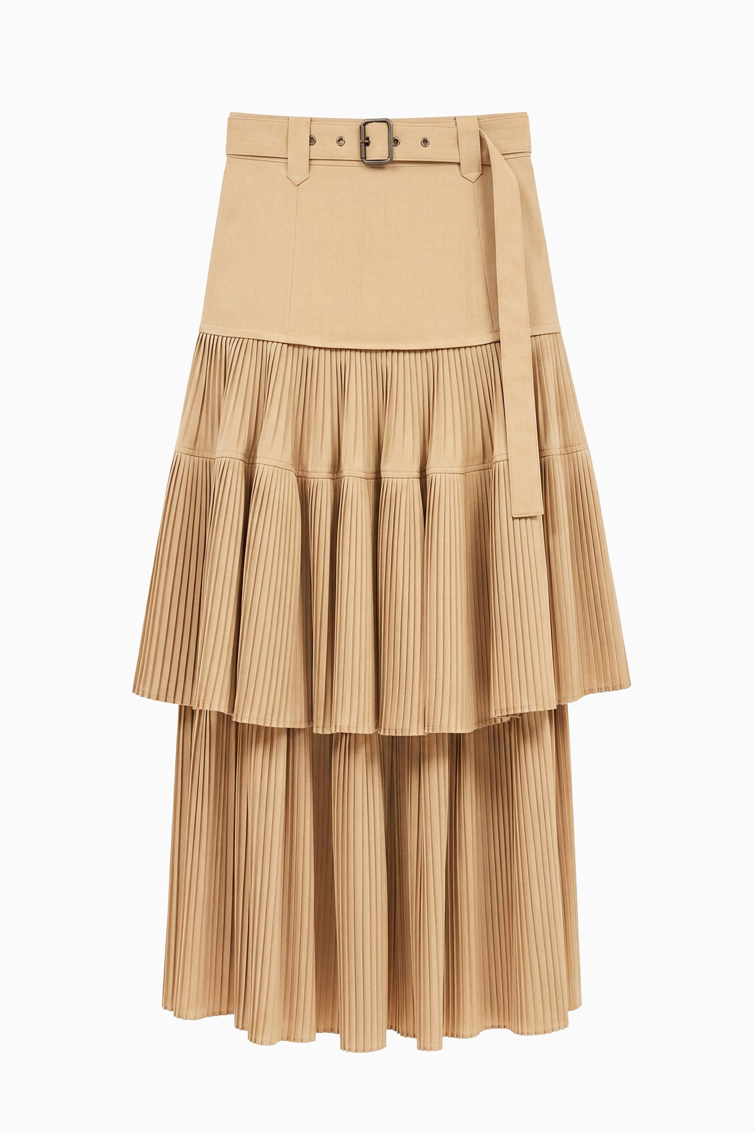 Coralie Pleated Wool Skirt - Dunewood
