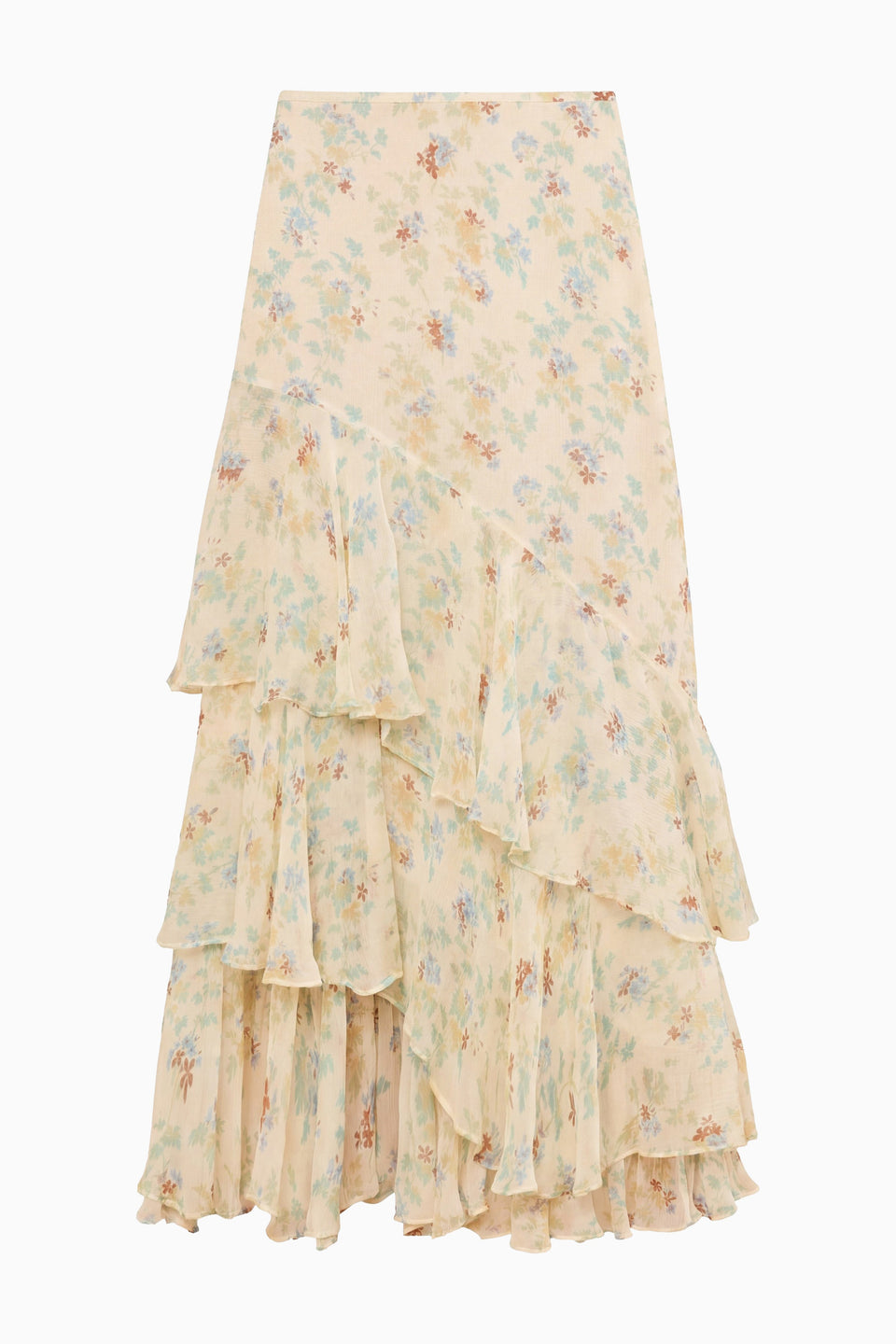 Meadow Silk Midi Skirt - Moon Petal